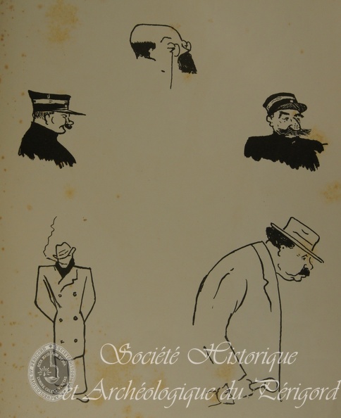 Caricature par Pierre de Lestrade(18 pages). On y reconnaît MM. Clairvaux, Fourcaud, Desdemaines-Hugon, J. Latour, Lachaud, Auques, de Fayolle, Sourzac, Beaudet, Amadieu, Tenant, le Dr Bertrand. Périgueux, Couturas, gen-bb12-10.jpg