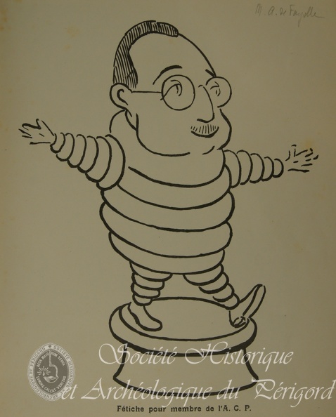 Caricature par Pierre de Lestrade(18 pages). On y reconnaît MM. Clairvaux, Fourcaud, Desdemaines-Hugon, J. Latour, Lachaud, Auques, de Fayolle, Sourzac, Beaudet, Amadieu, Tenant, le Dr Bertrand. Périgueux, Couturas, gen-bb12-11.jpg