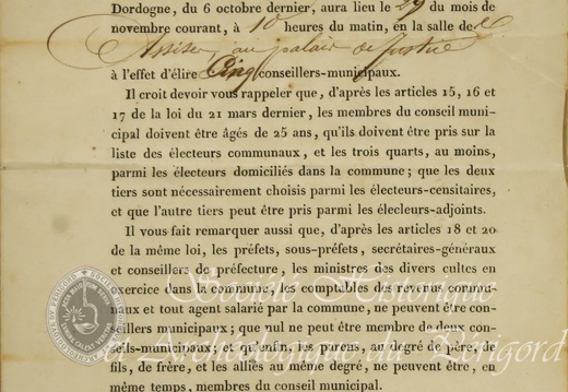 Carte d'électeur 1831