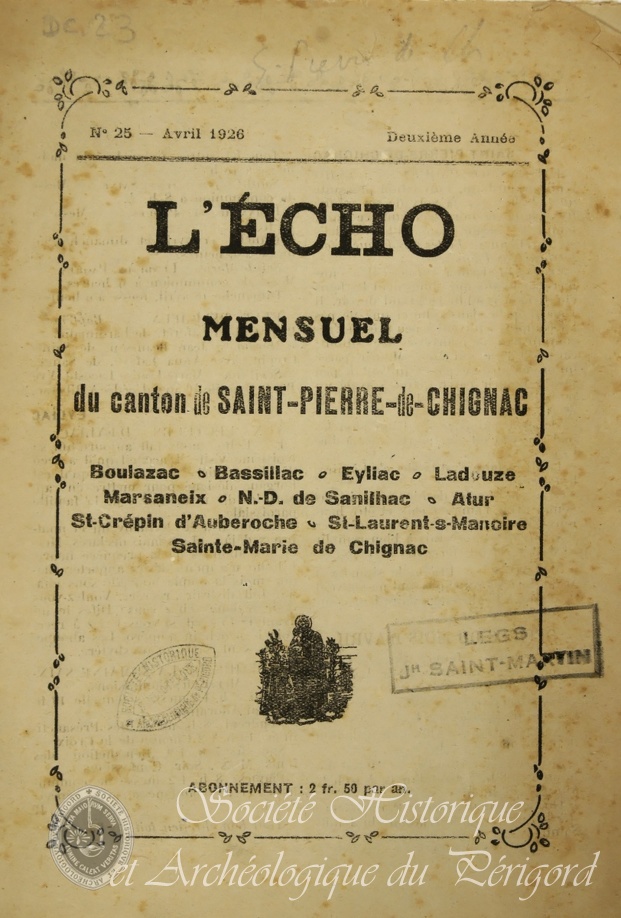  Echo mensuel du canton de St Pierre de Chignac 