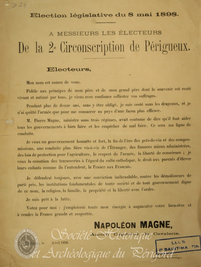 Elections législatives du 8 mai 1898